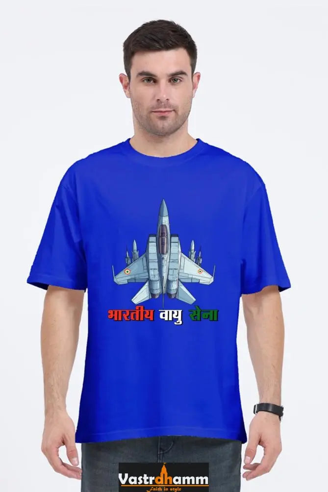 Blue Sky Defenders Indian Air Force. Oversized Classic T-Shirts  for Men Vastrdhamm