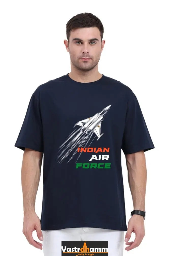 Blue Sky Defenders Indian Air Force. Oversized Classic T-Shirts  for Men Vastrdhamm