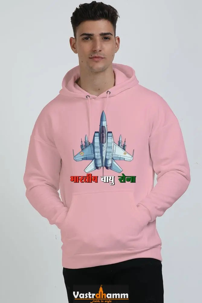 Blue Sky Defenders Indian Air Force. Oversized Hooded Sweatshirt T-Shirts for Men Vastrdhamm