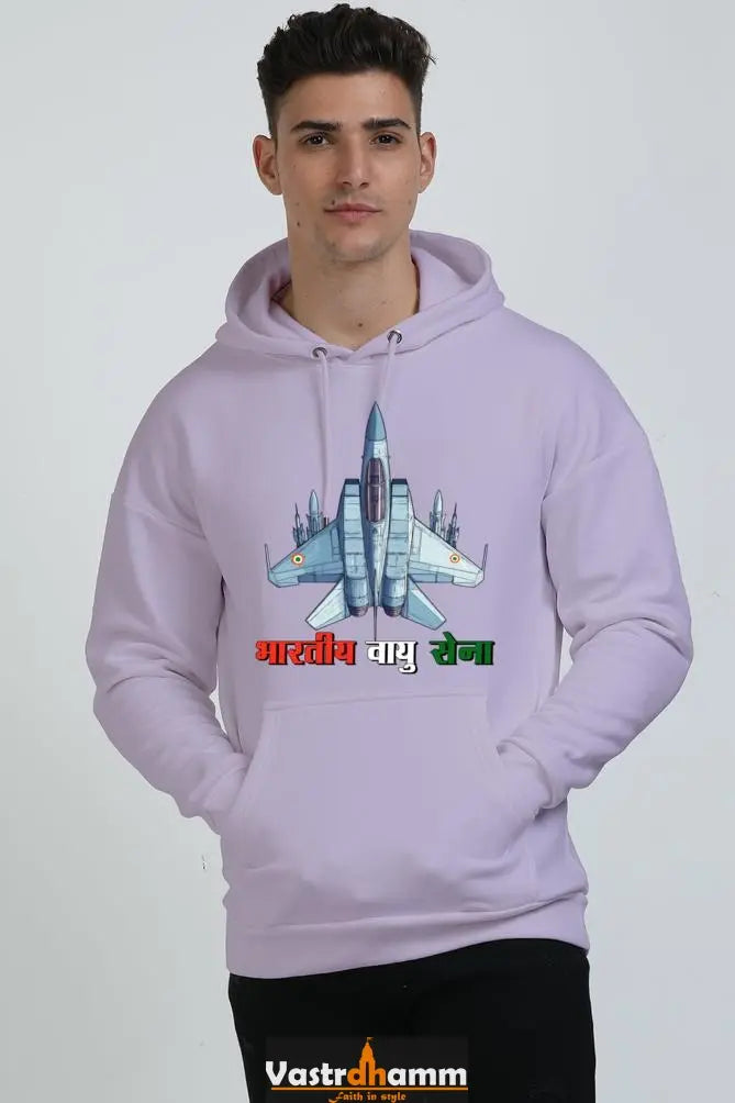 Blue Sky Defenders Indian Air Force. Oversized Hooded Sweatshirt T-Shirts for Men Vastrdhamm