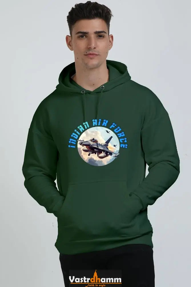 Blue Sky Defenders Indian Air Force. Oversized Hooded Sweatshirt T-Shirts for Men Vastrdhamm