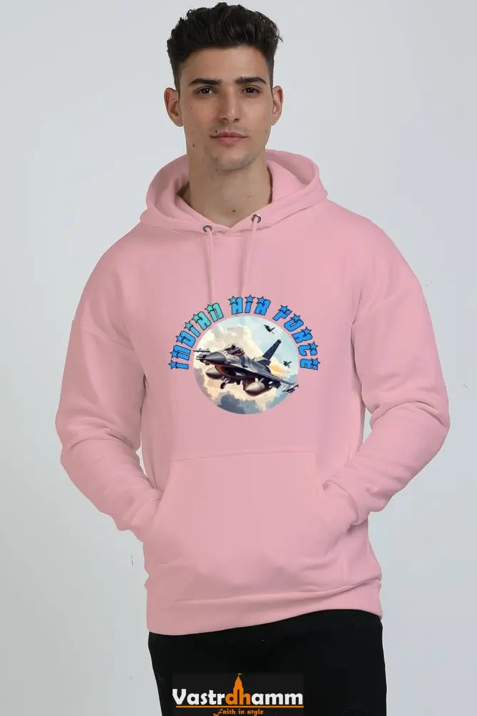 Blue Sky Defenders Indian Air Force. Oversized Hooded Sweatshirt T-Shirts for Men Vastrdhamm