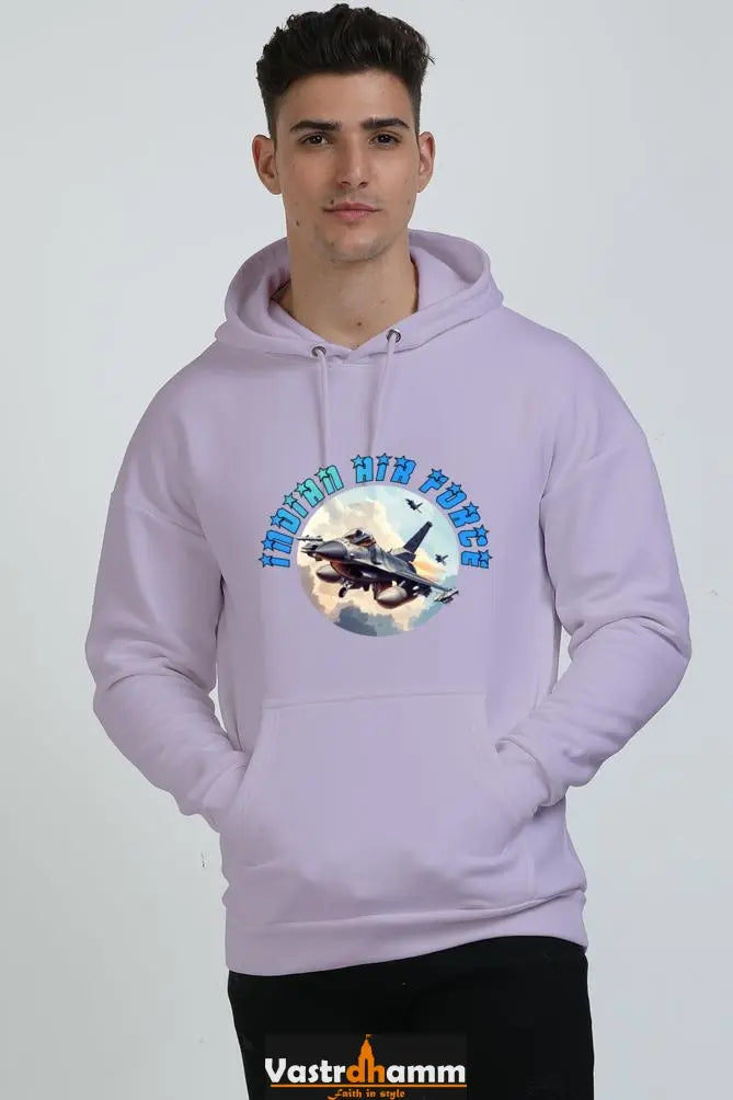 Blue Sky Defenders Indian Air Force. Oversized Hooded Sweatshirt T-Shirts for Men Vastrdhamm