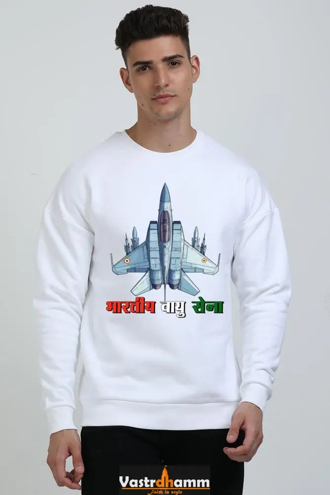 Blue Sky Defenders Indian Air Force. Oversized Sweatshirt T-Shirts for Men Vastrdhamm