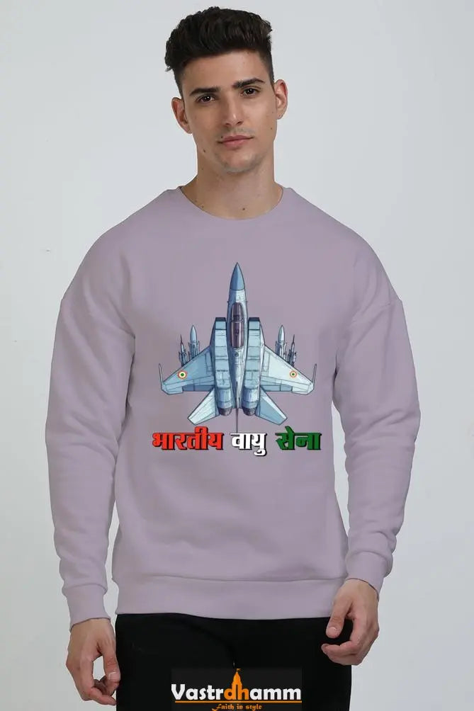 Blue Sky Defenders Indian Air Force. Oversized Sweatshirt T-Shirts for Men Vastrdhamm