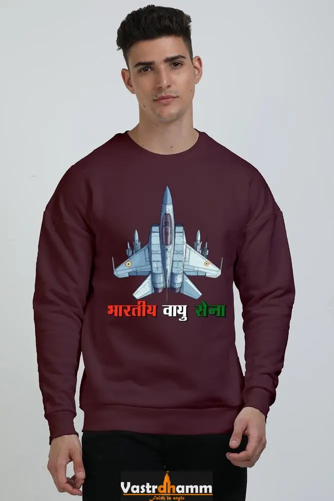 Blue Sky Defenders Indian Air Force. Oversized Sweatshirt T-Shirts for Men Vastrdhamm