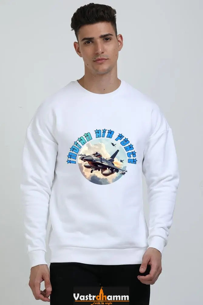 Blue Sky Defenders Indian Air Force. Oversized Sweatshirt T-Shirts for Men Vastrdhamm