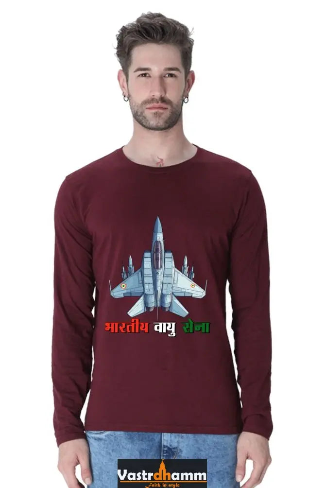 Blue Sky Defenders Indian Air Force. Round Neck Full Sleeve T-Shirts Vastrdhamm