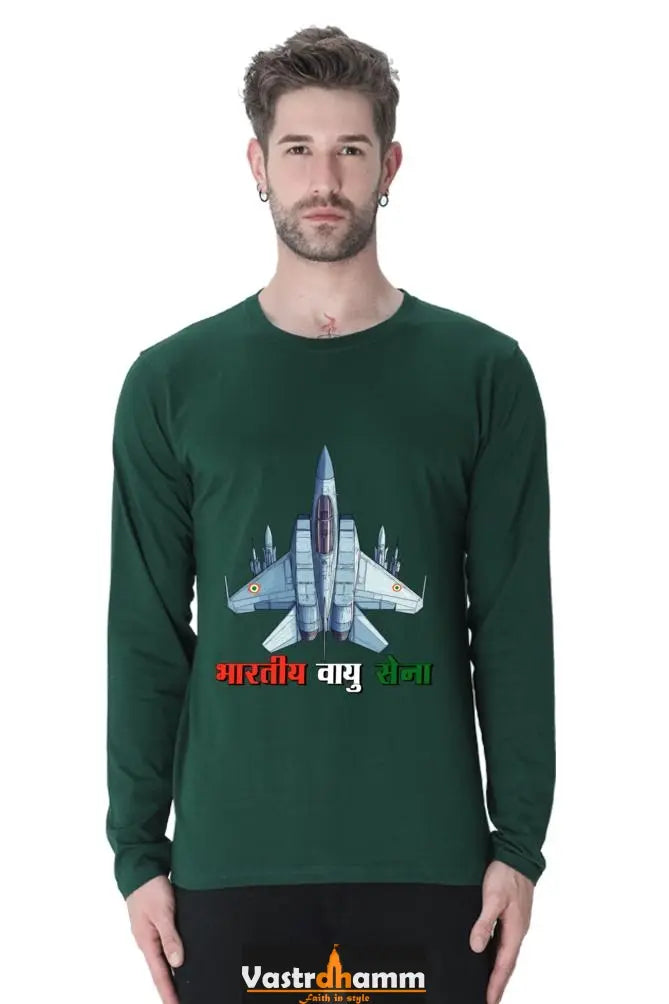 Blue Sky Defenders Indian Air Force. Round Neck Full Sleeve T-Shirts Vastrdhamm