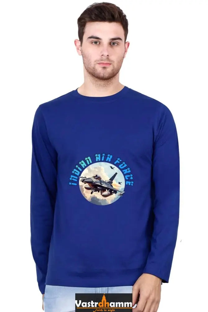 Blue Sky Defenders Indian Air Force. Round Neck Full Sleeve T-Shirts Vastrdhamm