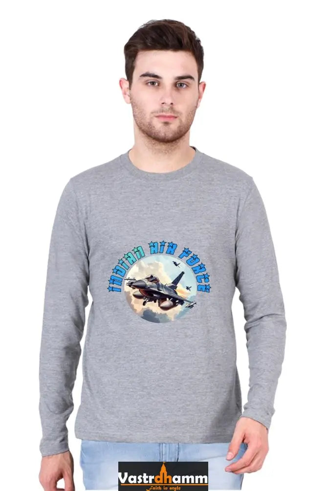 Blue Sky Defenders Indian Air Force. Round Neck Full Sleeve T-Shirts Vastrdhamm