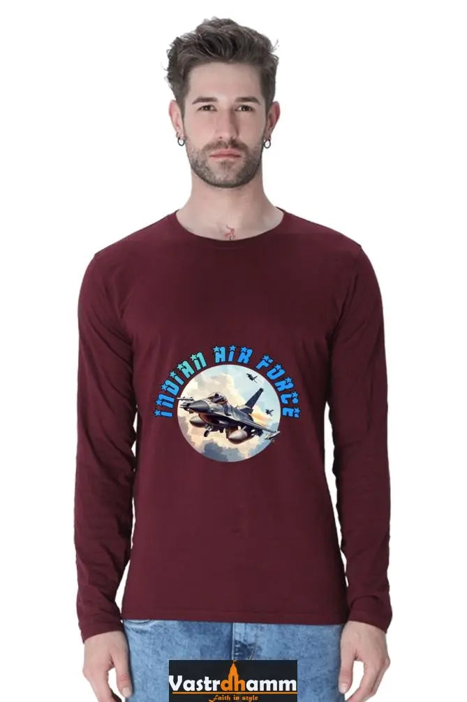 Blue Sky Defenders Indian Air Force. Round Neck Full Sleeve T-Shirts Vastrdhamm