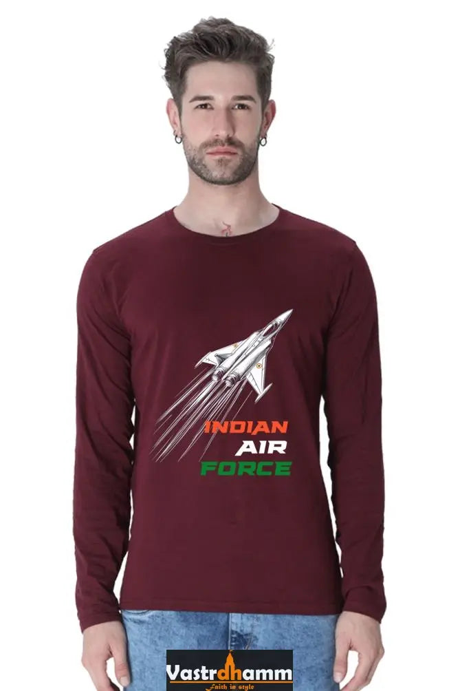 Blue Sky Defenders Indian Air Force. Round Neck Full Sleeve T-Shirts Vastrdhamm