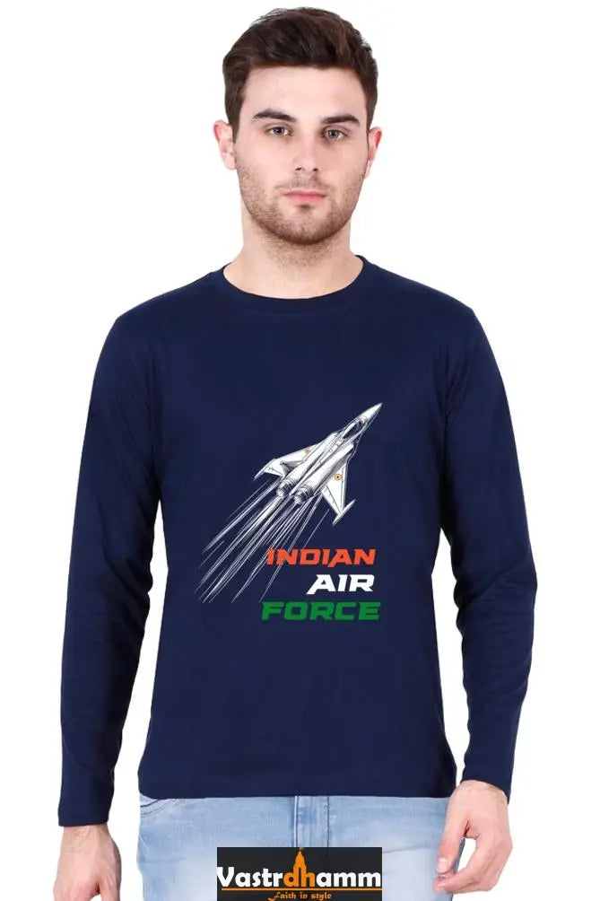 Blue Sky Defenders Indian Air Force. Round Neck Full Sleeve T-Shirts Vastrdhamm