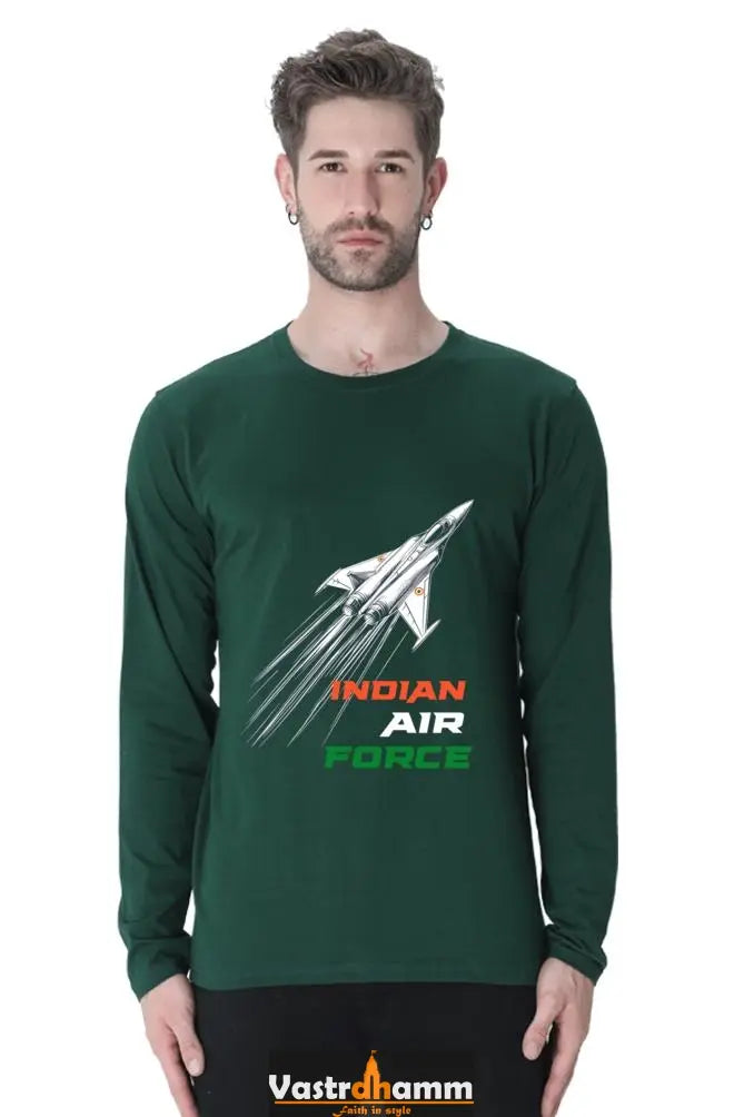 Blue Sky Defenders Indian Air Force. Round Neck Full Sleeve T-Shirts Vastrdhamm