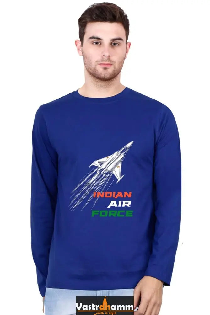 Blue Sky Defenders Indian Air Force. Round Neck Full Sleeve T-Shirts Vastrdhamm