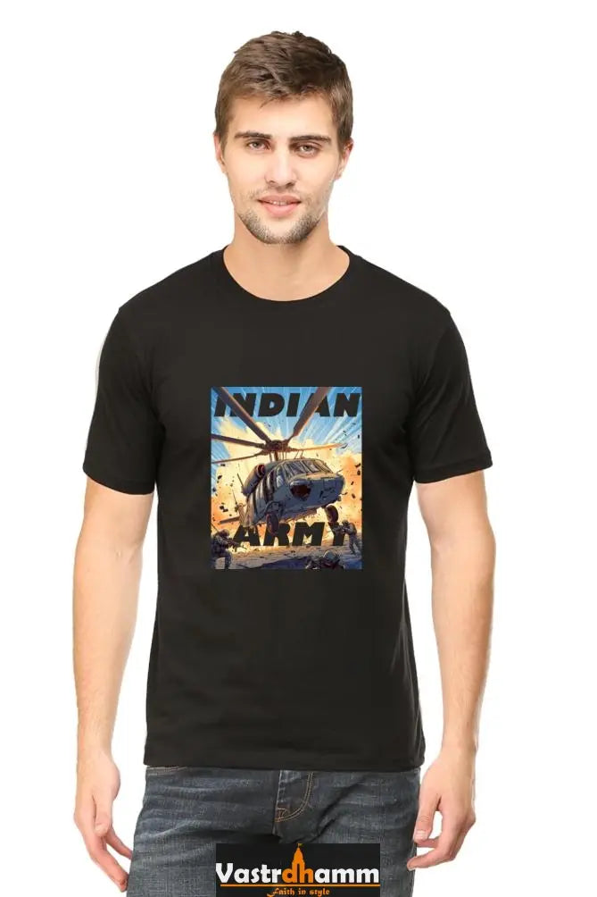 Blue Sky Defenders Indian Air Force. Round Neck Half Sleeve Classic T-Shirts for Men Vastrdhamm