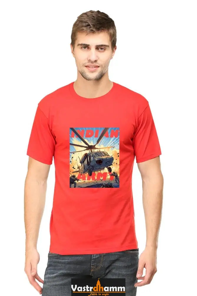 Blue Sky Defenders Indian Air Force. Round Neck Half Sleeve Classic T-Shirts for Men Vastrdhamm