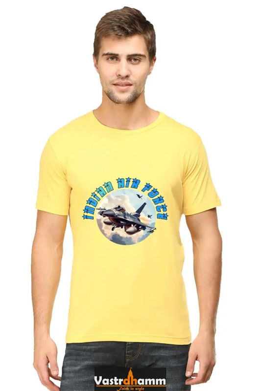 Blue Sky Defenders Indian Air Force. Round Neck Half Sleeve Classic T-Shirts for Men Vastrdhamm