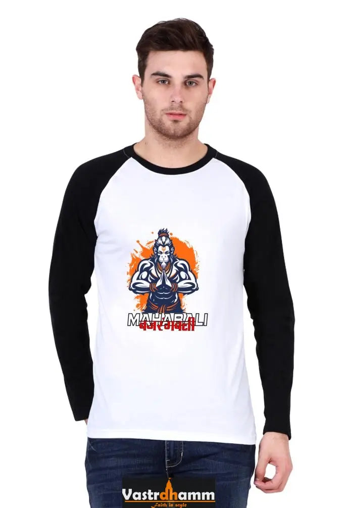 Bold Hanuman Ji Raglan T-shirt Vastrdhamm