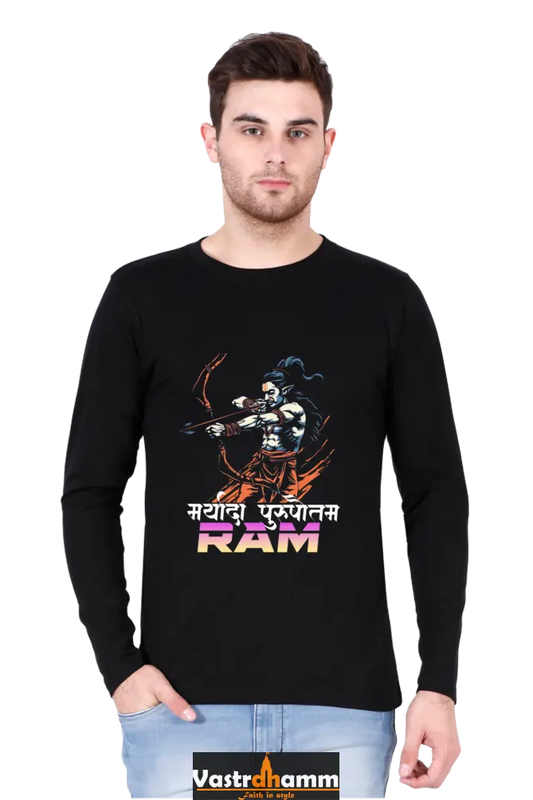 Bold Ram Ji Round Neck Full Sleeve T-Shirt For Men Vastrdhamm