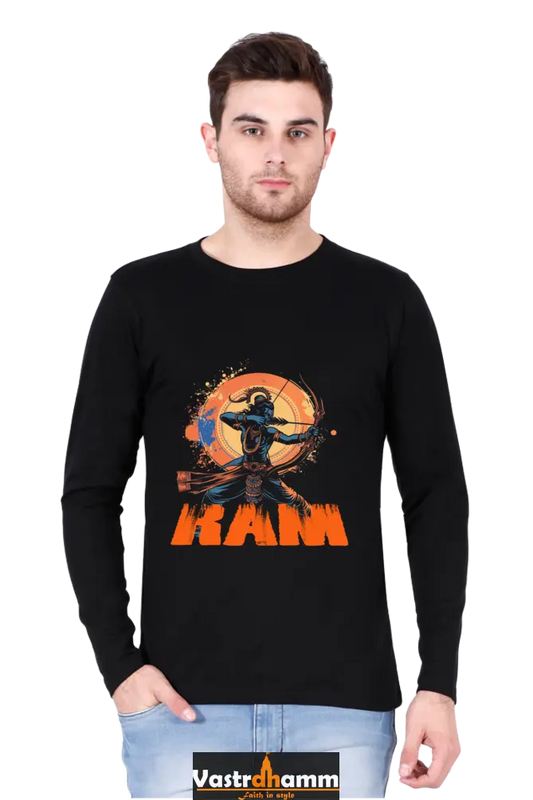 Brave Ram Ji Round Neck Full Sleeve T-Shirt For Men Vastrdhamm
