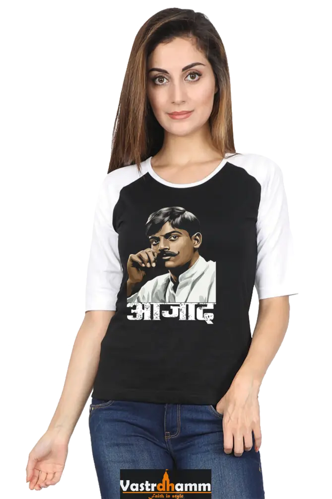 Chandra Shekhar Azad Courage Raglan Full Sleeve T-Shirts for Women Vastrdhamm
