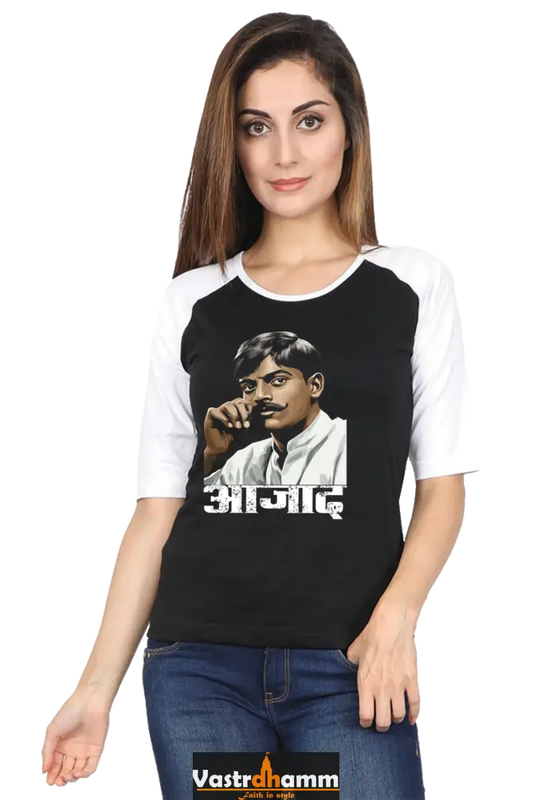 Chandra Shekhar Azad Courage Raglan Full Sleeve T-Shirts for Women Vastrdhamm