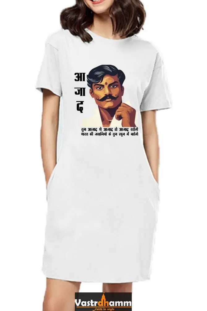 Chandra Shekhar Azad HeroismT-Shirts Dress for Women Vastrdhamm