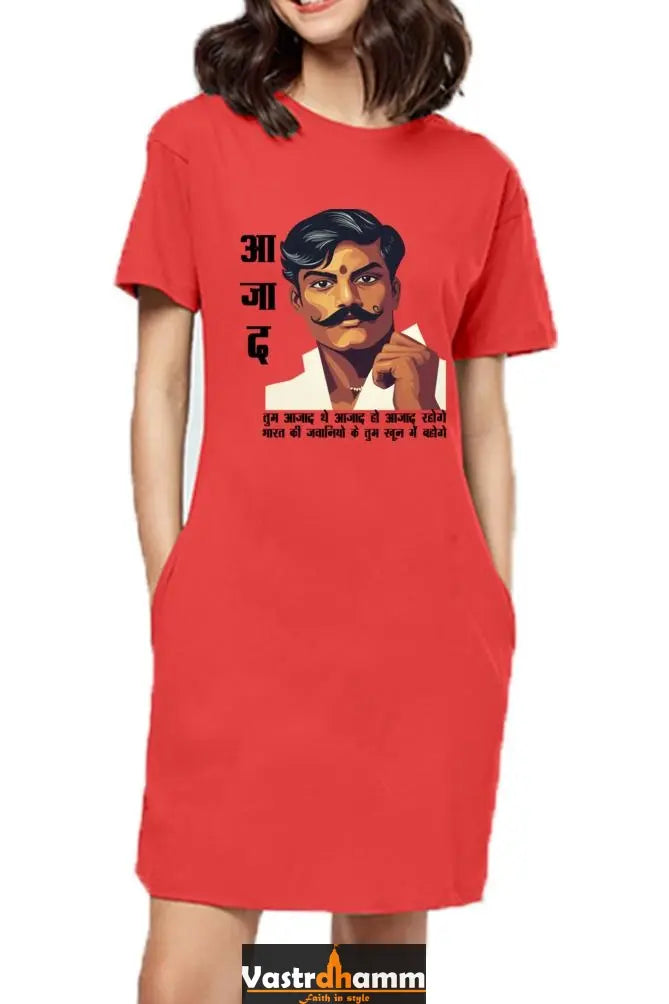 Chandra Shekhar Azad HeroismT-Shirts Dress for Women Vastrdhamm