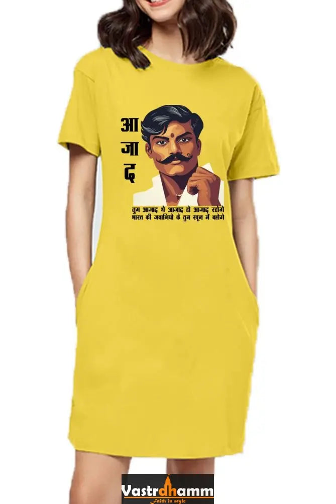 Chandra Shekhar Azad HeroismT-Shirts Dress for Women Vastrdhamm