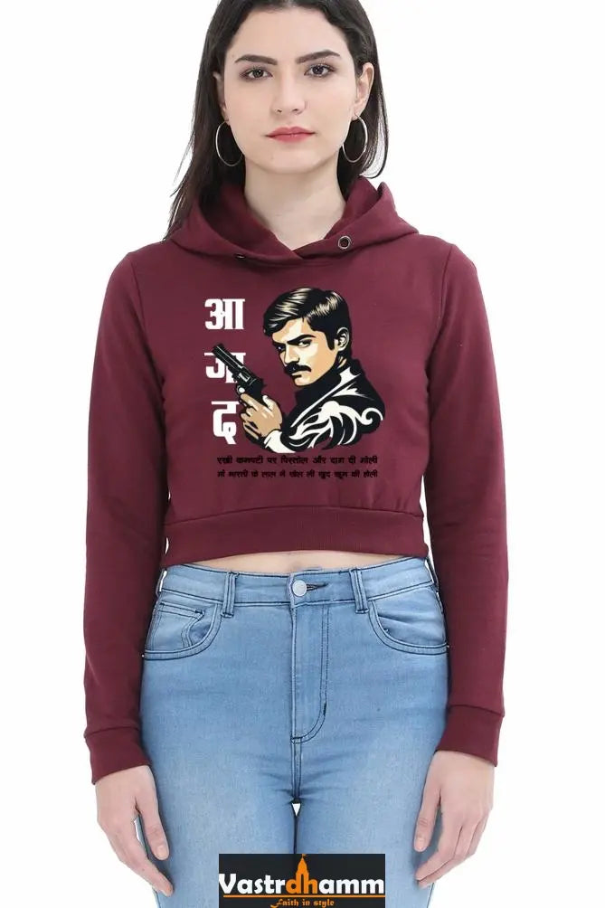 Chandra Shekhar Azad LegacyCrop Hoodies for Women Vastrdhamm