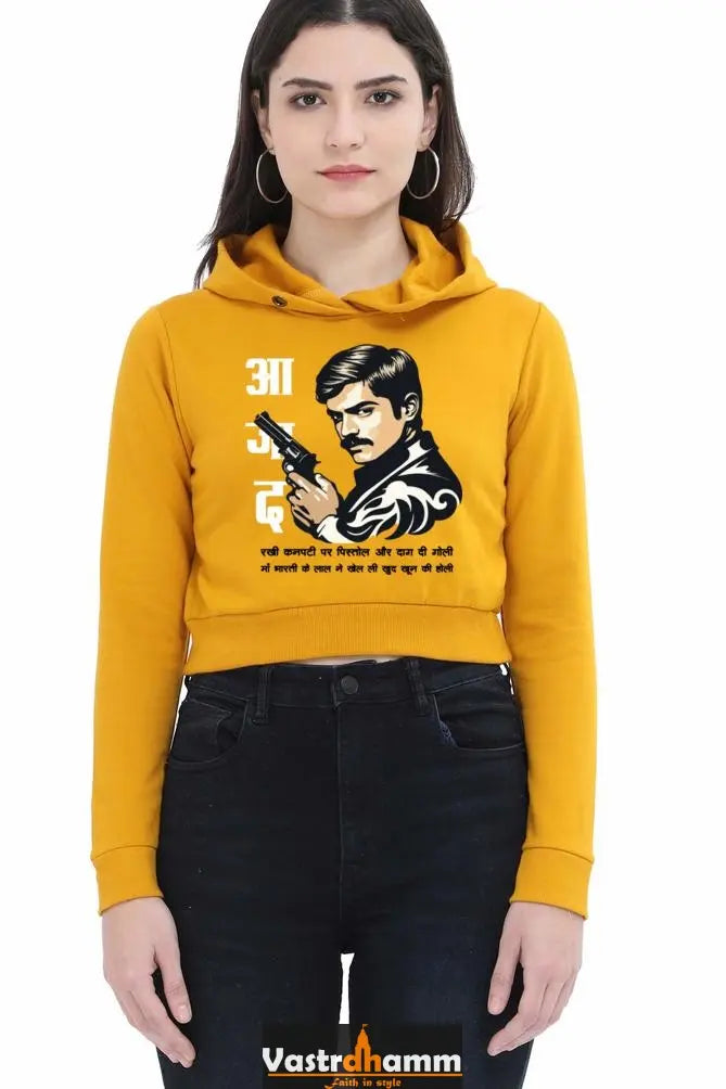 Chandra Shekhar Azad LegacyCrop Hoodies for Women Vastrdhamm