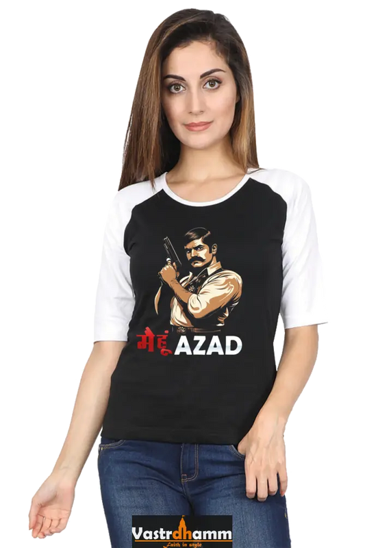 Chandra Shekhar Azad Revolution Raglan Full Sleeve T-Shirts for Women Vastrdhamm