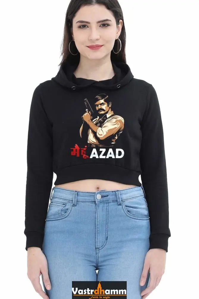 Chandra Shekhar Azad RevolutionCrop Hoodies for Women Vastrdhamm