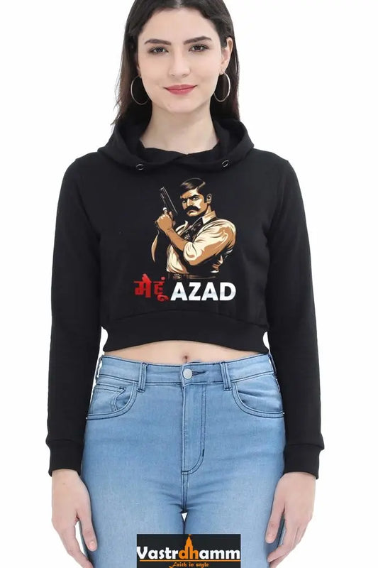 Chandra Shekhar Azad RevolutionCrop Hoodies for Women Vastrdhamm