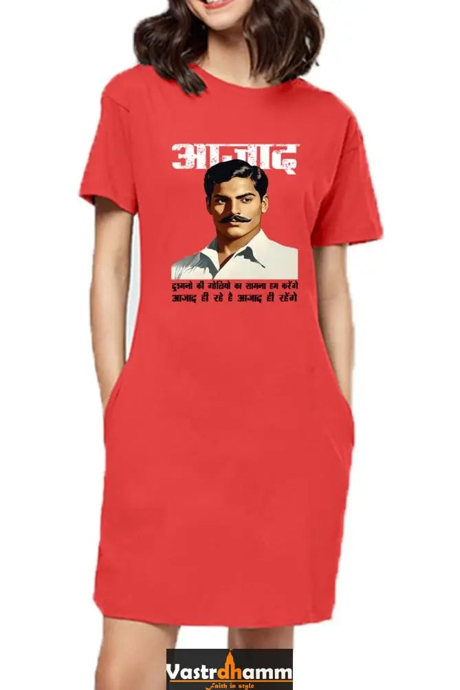 Chandra Shekhar Azad SpiritT-Shirts Dress for Women Vastrdhamm