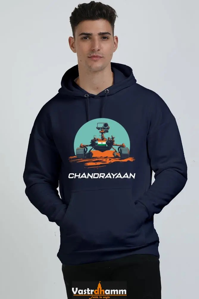 Chandrayaan Mission Explorer Oversized Hooded Sweatshirt T-Shirts for Men Vastrdhamm