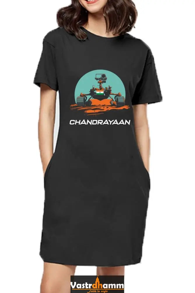 Chandrayaan Mission Explorer T-Shirts Dress for Women Vastrdhamm