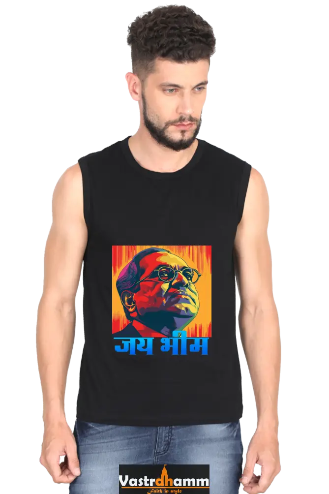 Constitution Maker Round Neck Sleeveless T-Shirts for Men Vastrdhamm