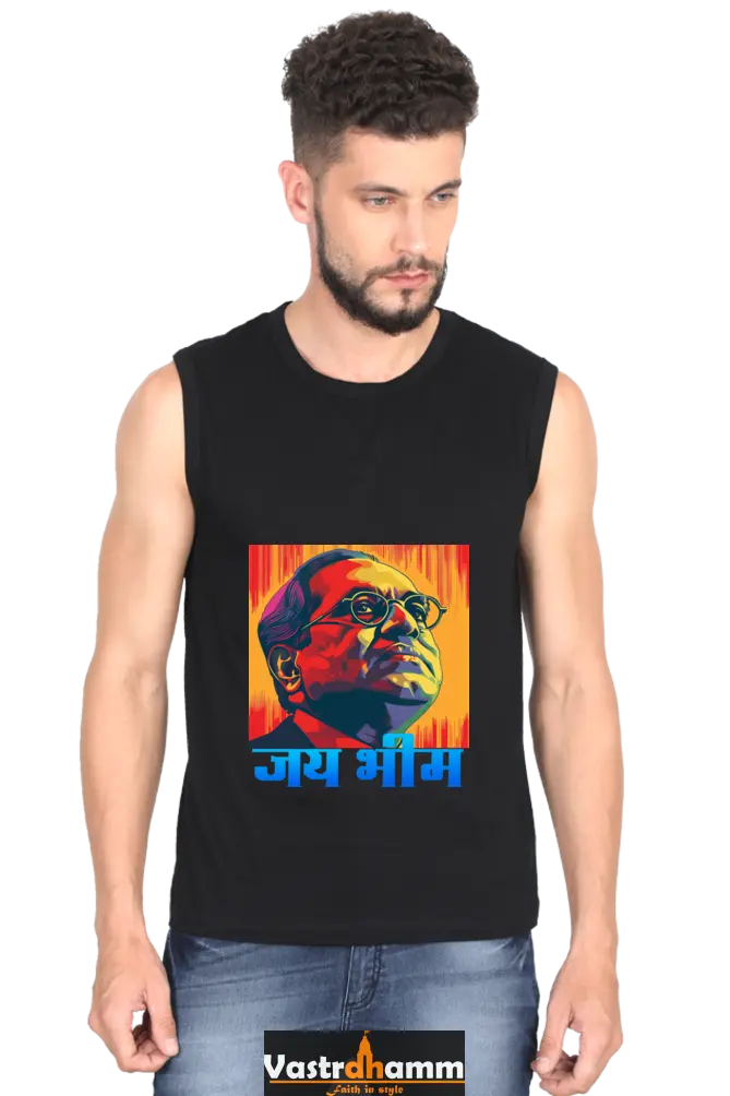 Constitution Maker Round Neck Sleeveless T-Shirts for Men Vastrdhamm