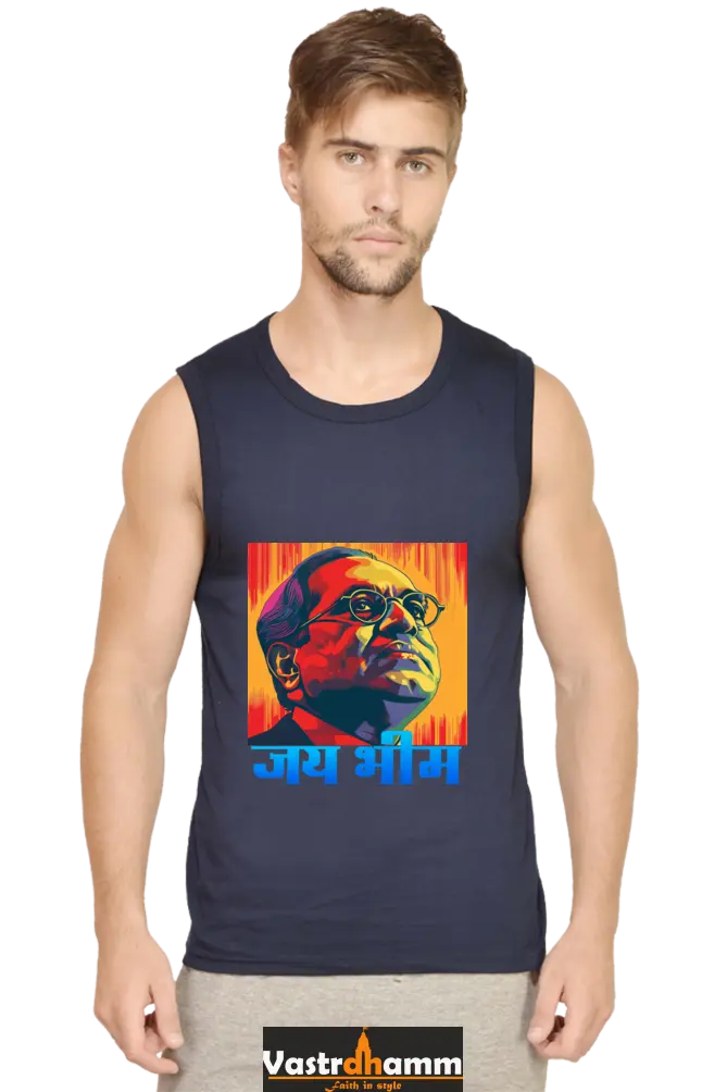 Constitution Maker Round Neck Sleeveless T-Shirts for Men Vastrdhamm