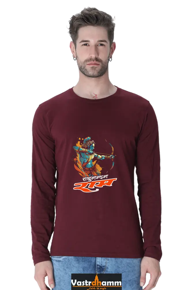 Courage Ram JiRound Neck Full Sleeve T-Shirt For Men Vastrdhamm