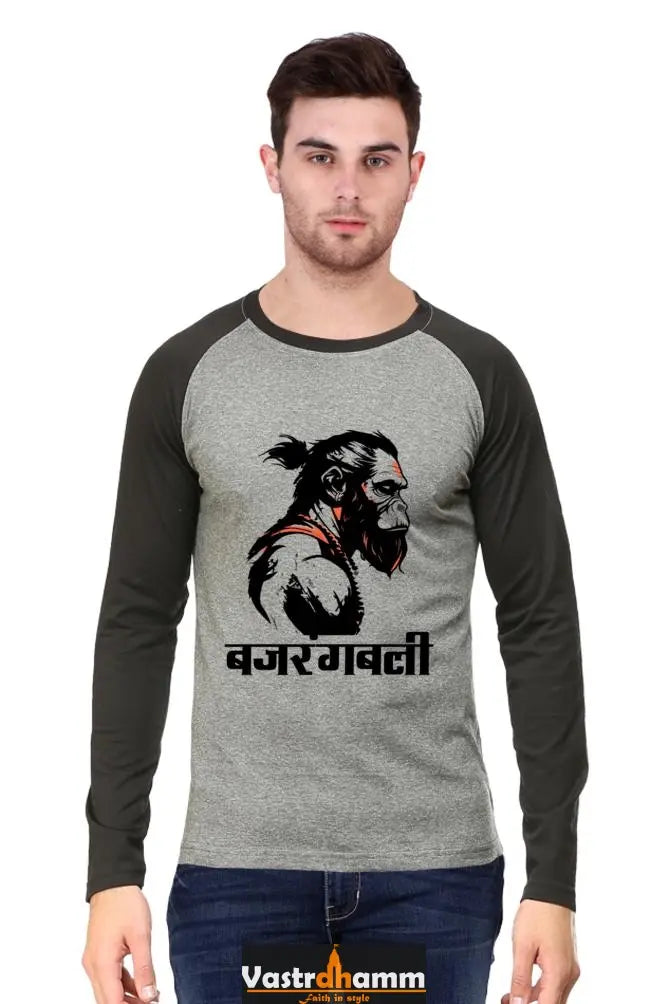 Devotee Hanuman Ji Raglan T-shirt Vastrdhamm