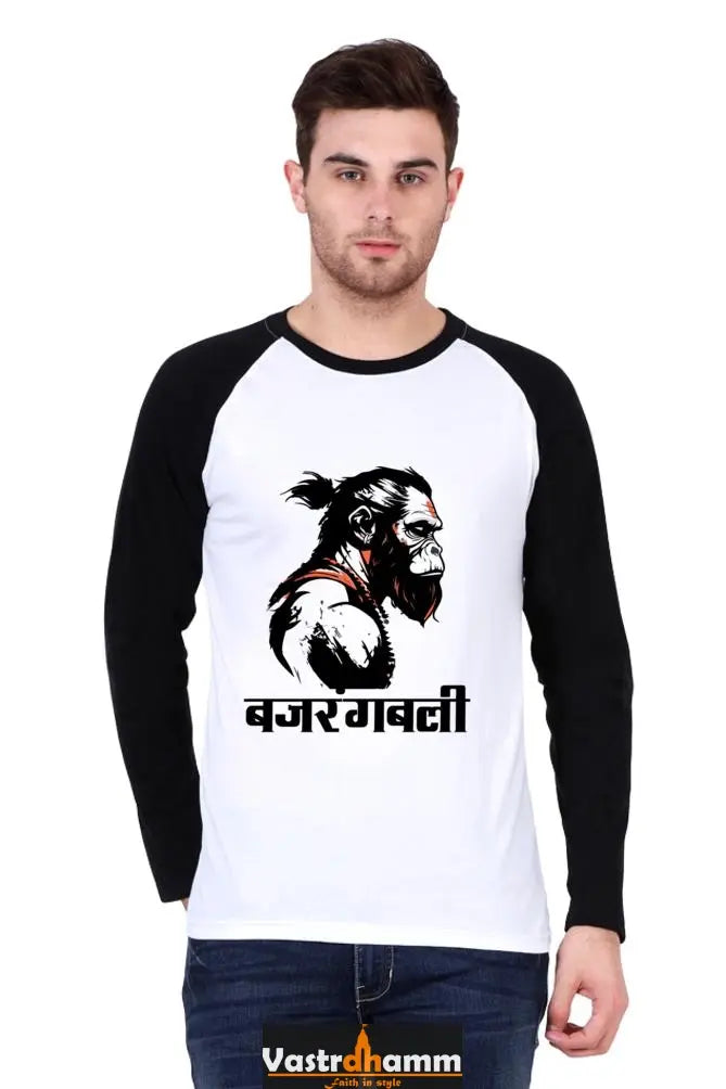 Devotee Hanuman Ji Raglan T-shirt Vastrdhamm