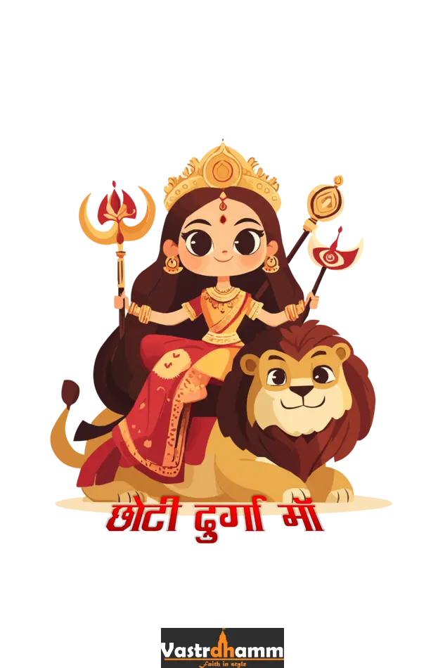 Durga Blessings Round Neck Half Sleeve Classic T-Shirts for Girl Vastrdhamm