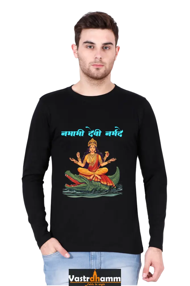 Durga Courage Round Neck Full Sleeve T-Shirts for Men Vastrdhamm