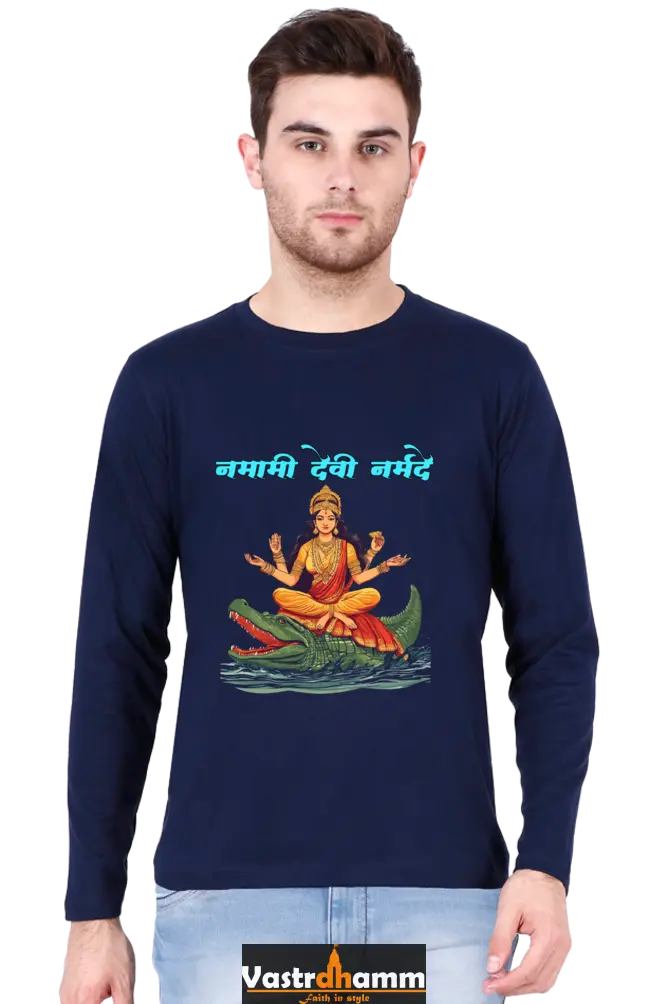 Durga Courage Round Neck Full Sleeve T-Shirts for Men Vastrdhamm