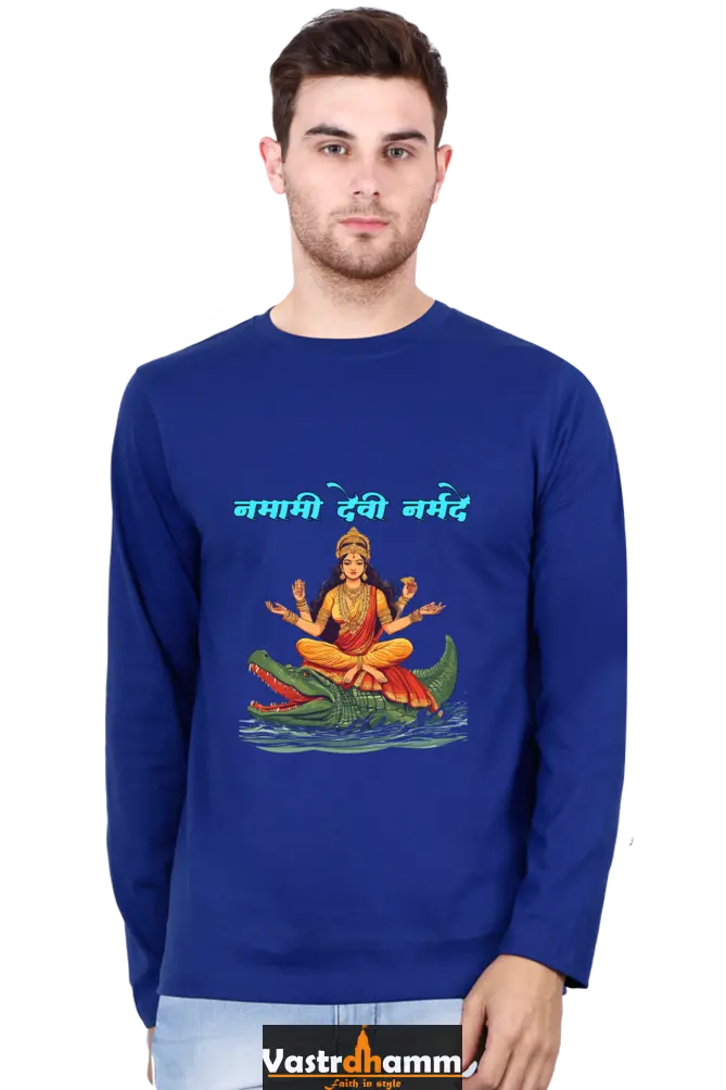 Durga Courage Round Neck Full Sleeve T-Shirts for Men Vastrdhamm