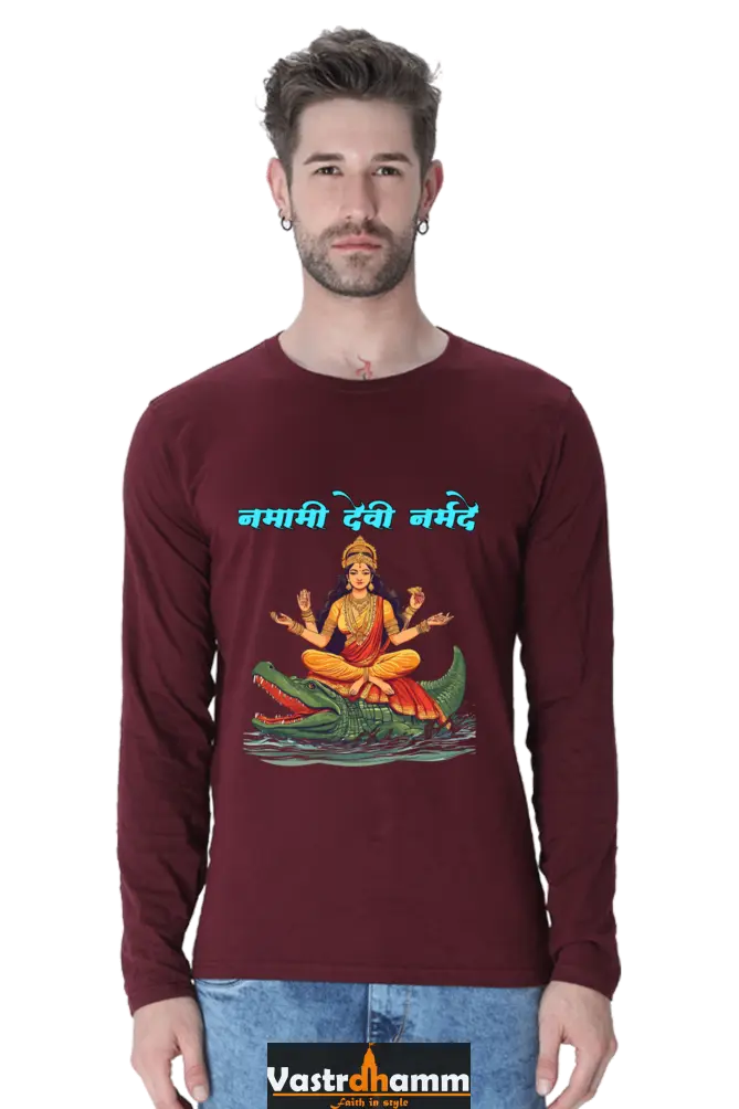 Durga Courage Round Neck Full Sleeve T-Shirts for Men Vastrdhamm